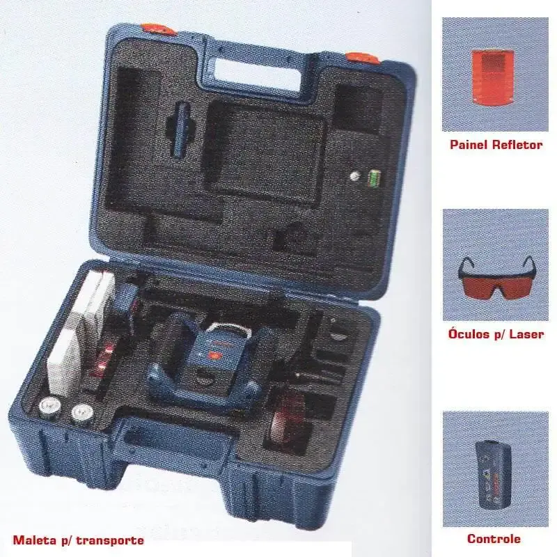 Nível à laser rotativo GRL 250HV completo com maleta e controle Bosch — fotografia 2