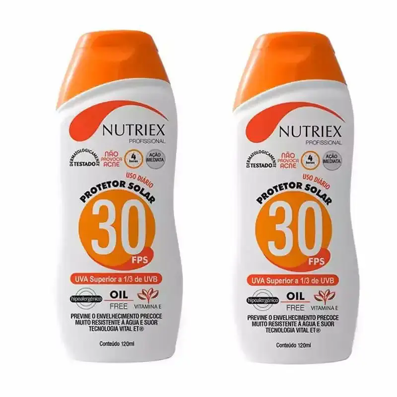 Protetor solar FPS 30 120ML bisnaga com 2 unidades Nutriex — fotografia de referência