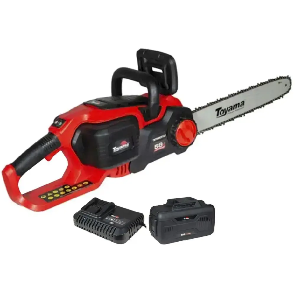 Motosserra a bateria 18V sabre 16POL 1400W e carregador Toyama — fotografia de referência