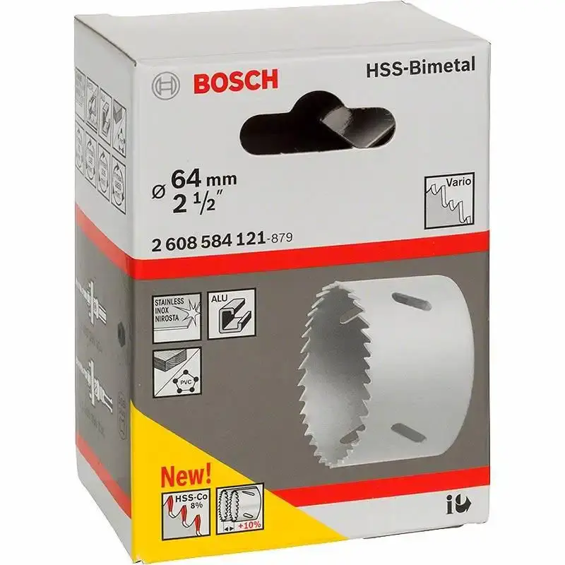 Serra copo 2.1/2 pol 64MM em aço bimetálico e cobalto Bosch — fotografia 4