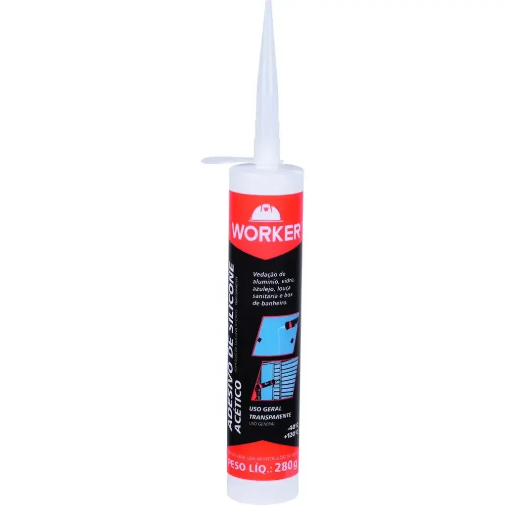 Silicone acético para uso geral transparente 280G Worker — fotografia 5
