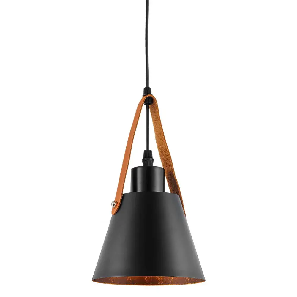 Luminária pendente giato preto e dourado Kala