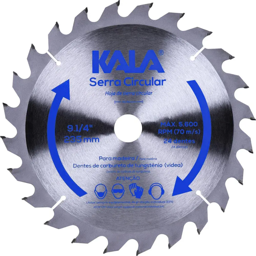 Disco serra circular 9.1/4 para madeira 24 dentes 5600RPM Kala — fotografia de referência