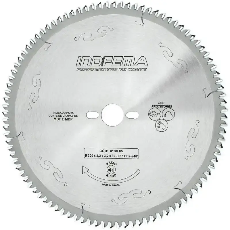 Disco de serra circular de widea HW 12 POL 300 MM 96 dentes baixo ruído tipo ED 40° 8130.05 Indfema — fotografia de referência