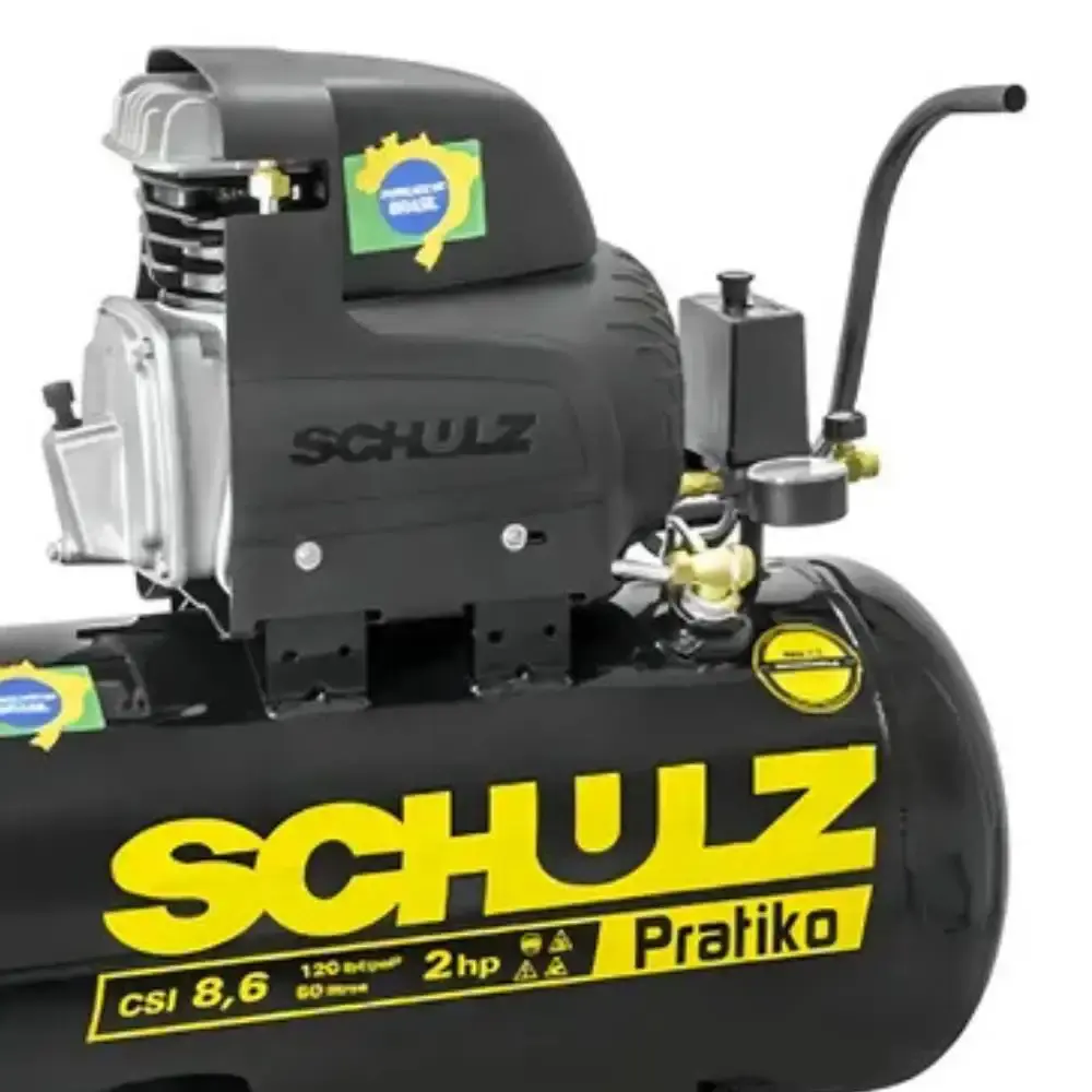 Compressor de ar de pistão 2.0 HP 50 litros 8.6 pés pratiko CSI 8.6|25 Schulz 220V — fotografia 2