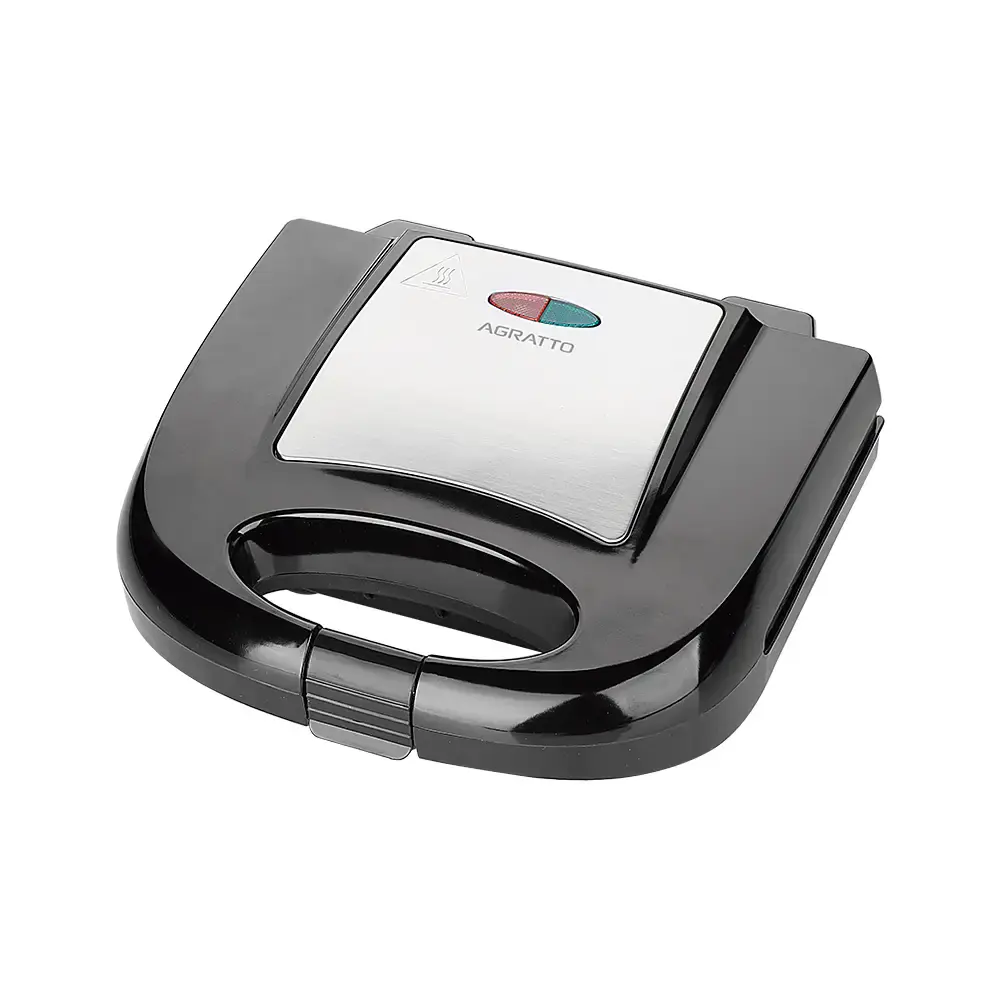 Sanduicheira elétrica em inox 750W preto Agratto 110 V