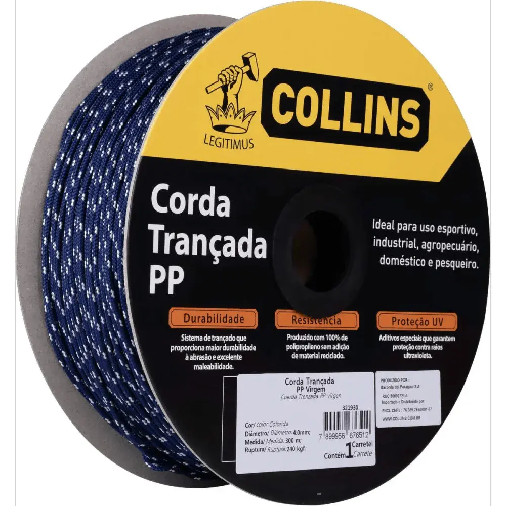 Corda trancada modelo pp 4,0MM color Collins — fotografia de referência