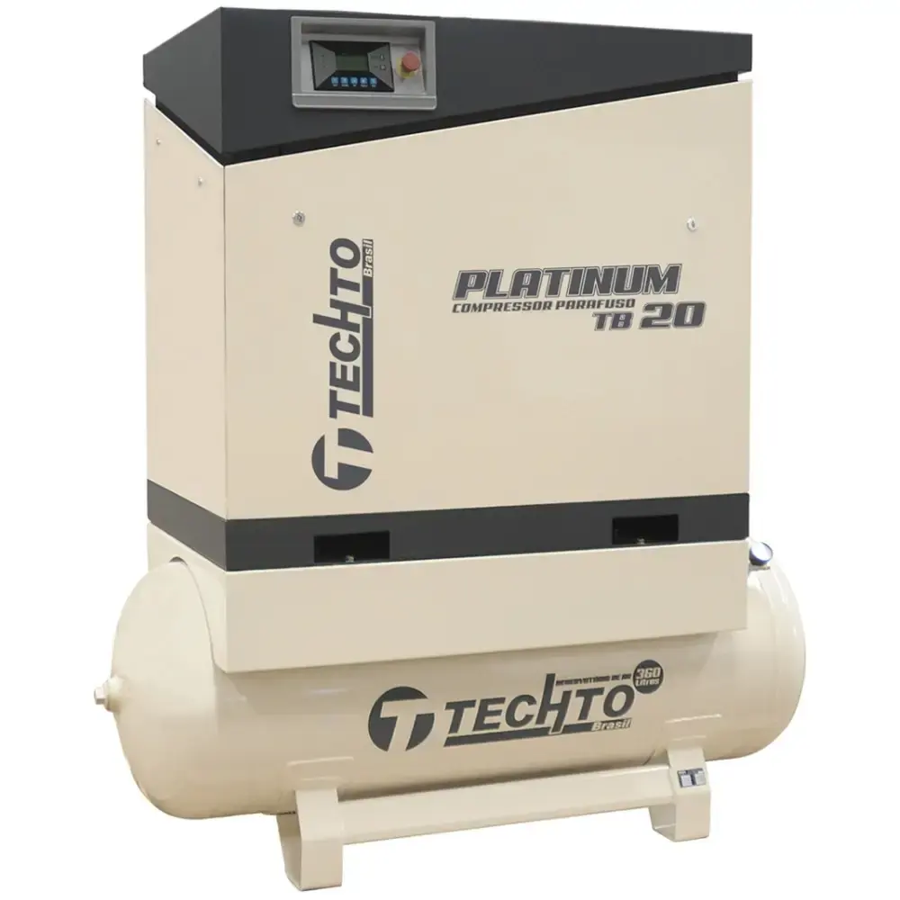 Compressor de parafuso platinum com reservatório 360L 20HP 10BAR 380V TB20 techto — fotografia de referência