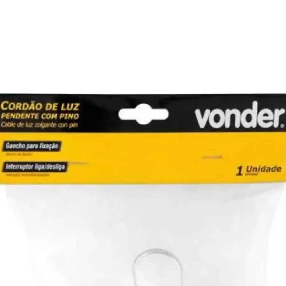 Pendente luz 60W 250V com pino e cabo 5M 7899100000 Vonder — fotografia 5