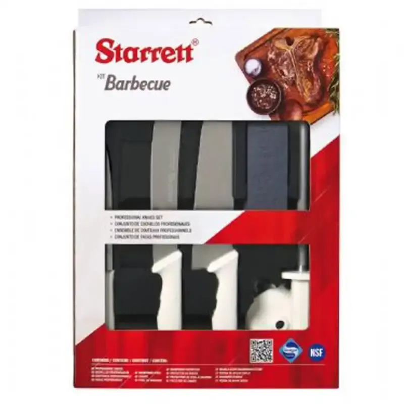 Kit de facas barbecue branco BKK-6W com 6 peças Starrett — fotografia 7