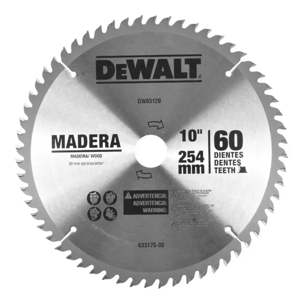 Disco de serra para madeira 10” 60 dentes DWA03120 Dewalt — fotografia 6