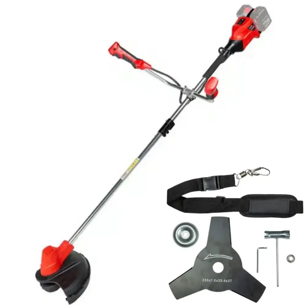 Roçadeira lateral a bateria 18V+18V 2,0AH 30CM sem carregador e bateria Toyama — fotografia de referência