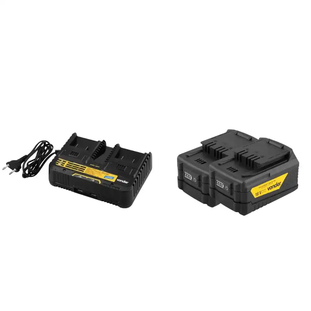 Motosserra à bateria 36V brushless com 2 baterias 18V 5AH e carregador duplo bivolt Vonder — fotografia 6