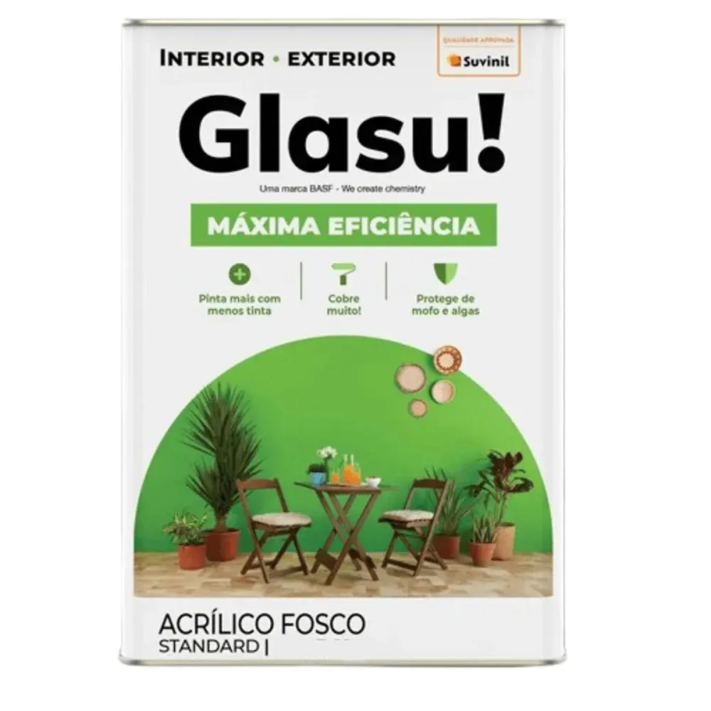 Acrílico máxima eficiência fosco base A2 16L - suvinil glasu