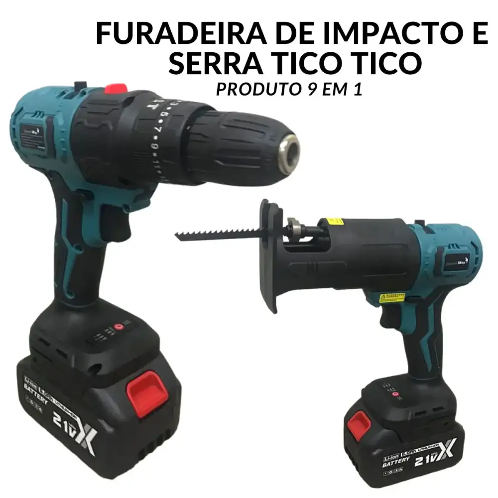 Furadeira a bateria 21V multifuncional 9 em 1 ImportWay — fotografia 4