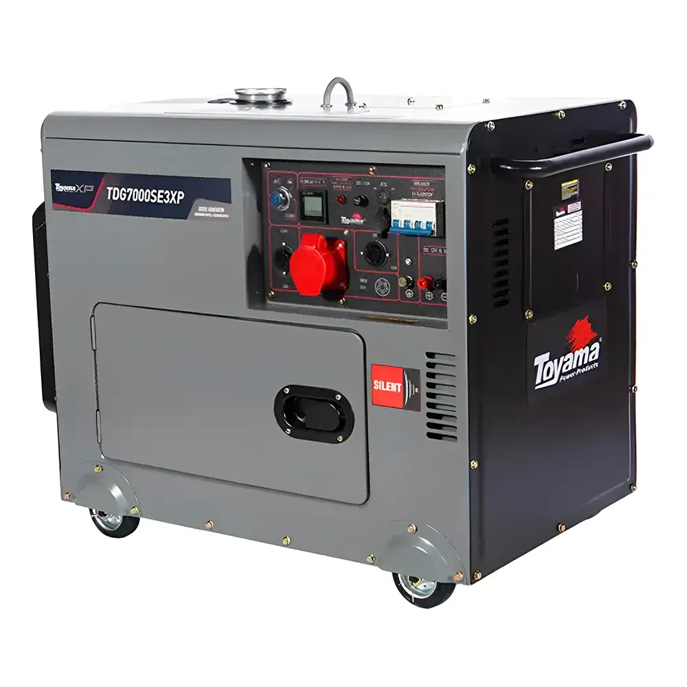 Gerador Diesel Cabinado 418 cc 6,5 KVA Silencioso 251-072 Trifásico TOYAMA — fotografia 2