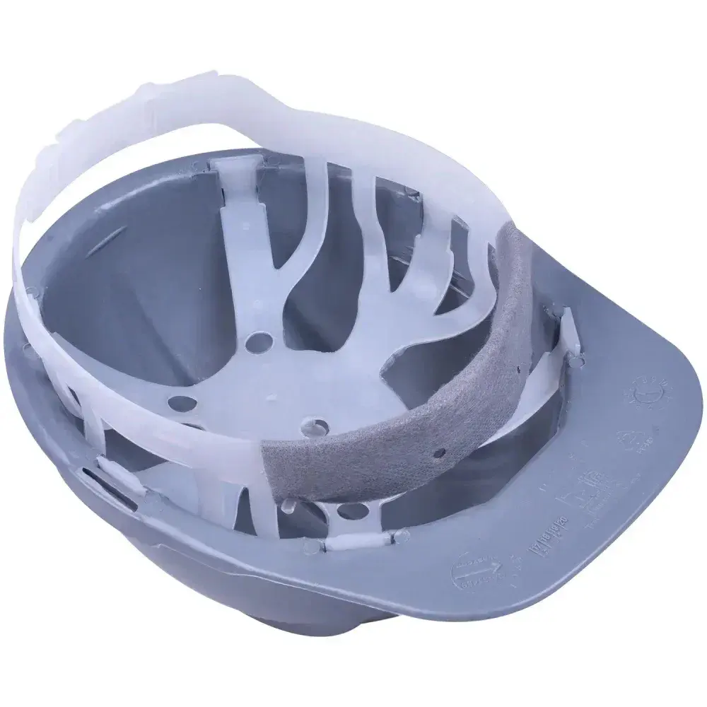 Capacete de segurança com carneira e aba frontal cinza Worker — fotografia 10
