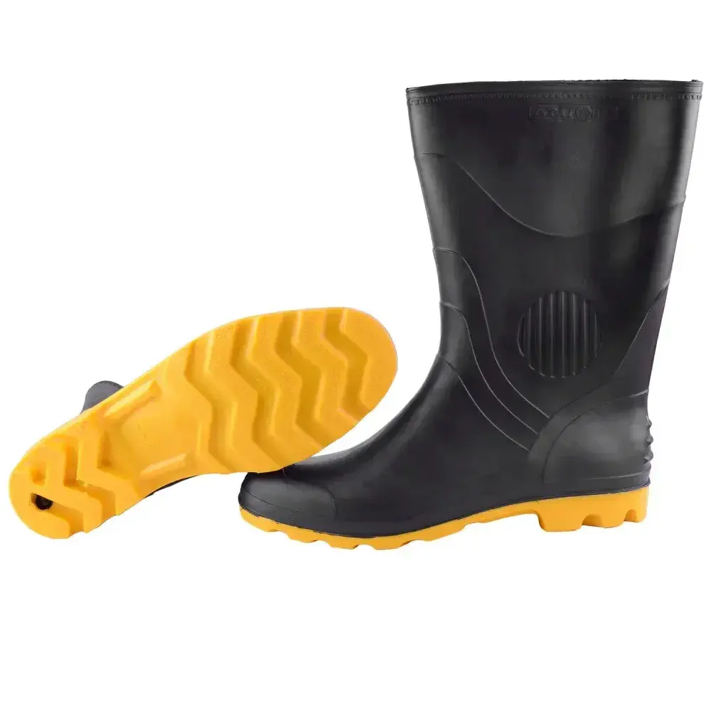 Bota de pvc preta com amarela Nº40 340 pega forte Grendene — fotografia 5