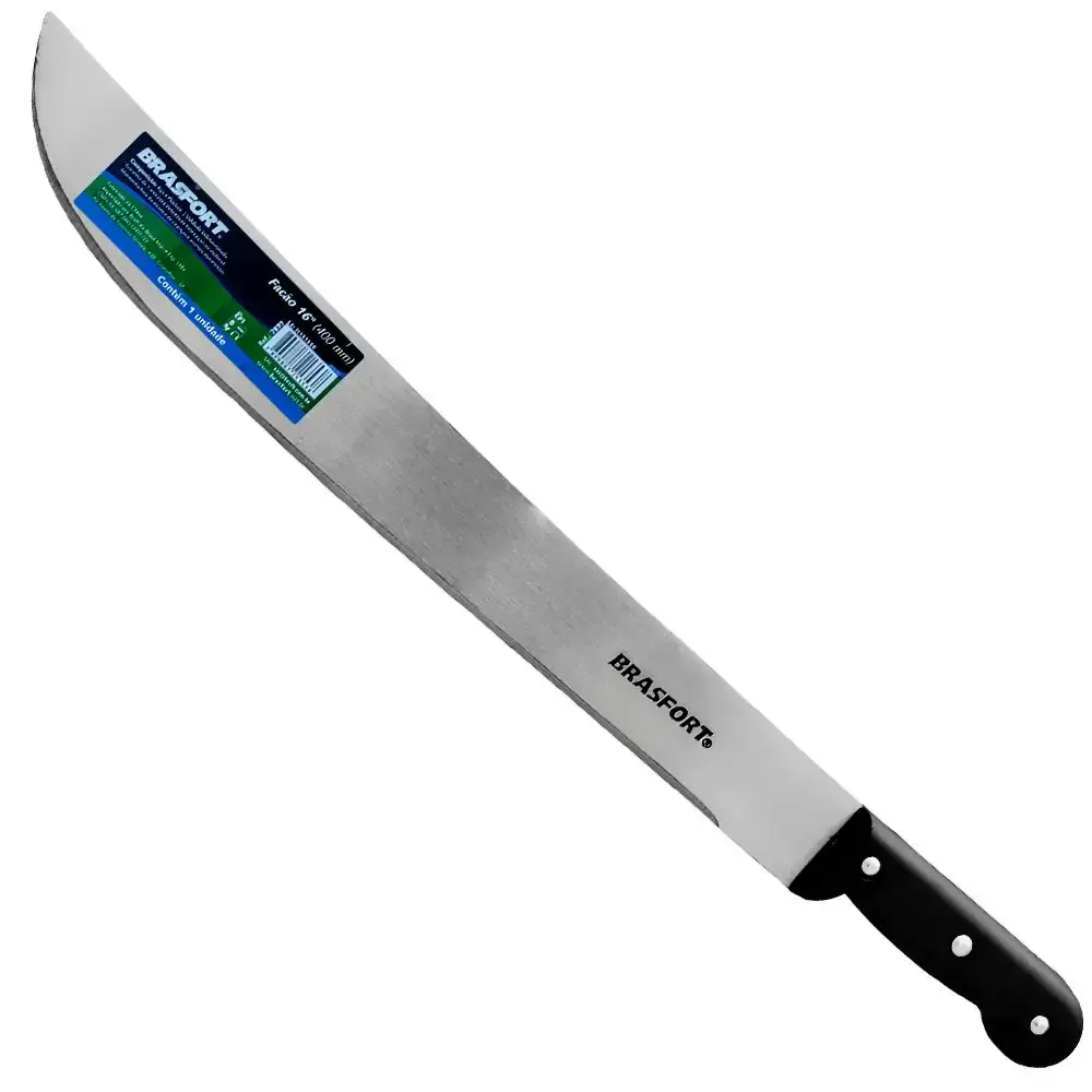 Facão para mato 16 POL 400 MM em aço carbono cabo plástico 7899 Brasfort