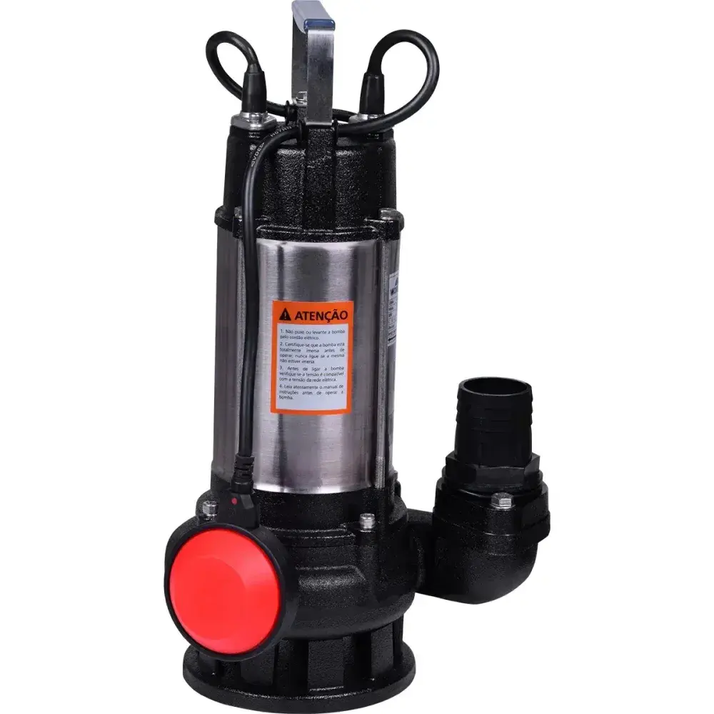 Bomba submersível esgoto 3/4HP 550W 220V Worker — fotografia 3