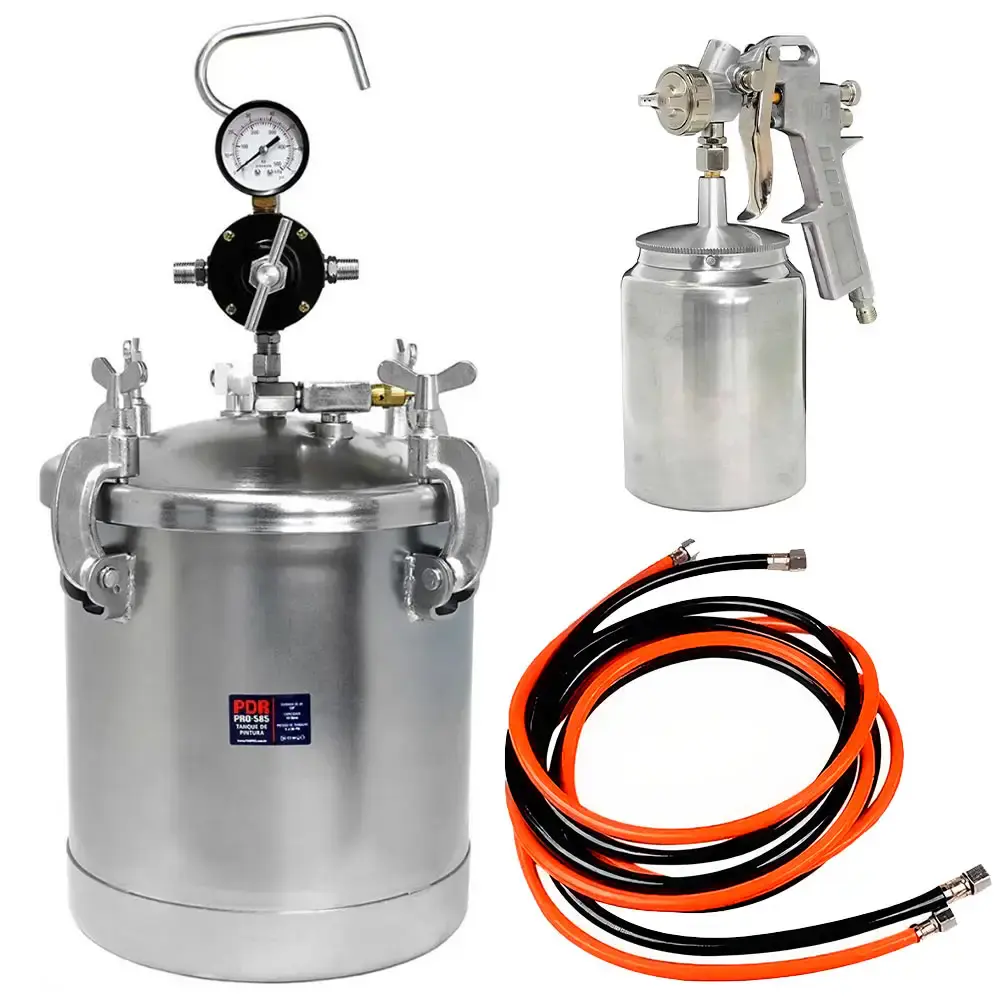 Tanque de pressão 10 litros para pintura PRO-585 completo PDR Ldr2 — fotografia 6
