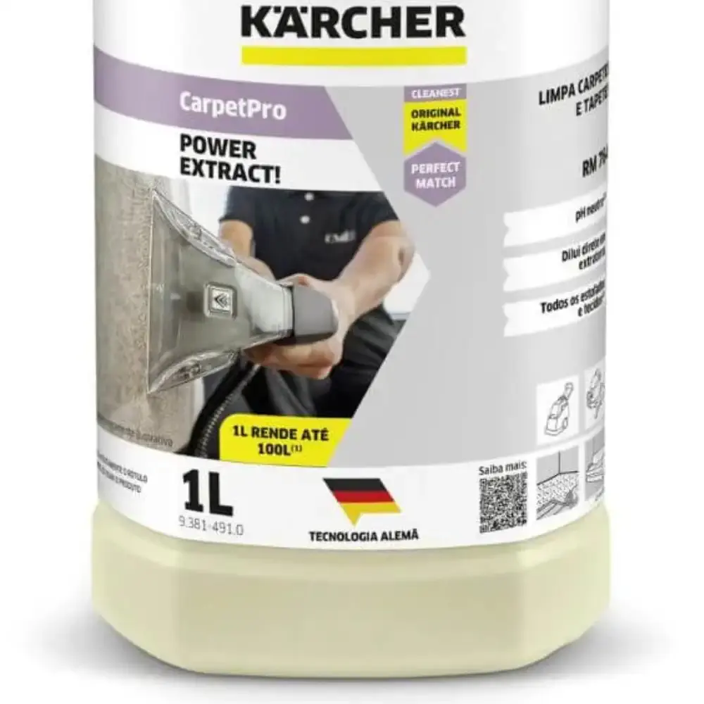Detergente líquido carpet pro power extract 764 1 litro Karcher — fotografia 4