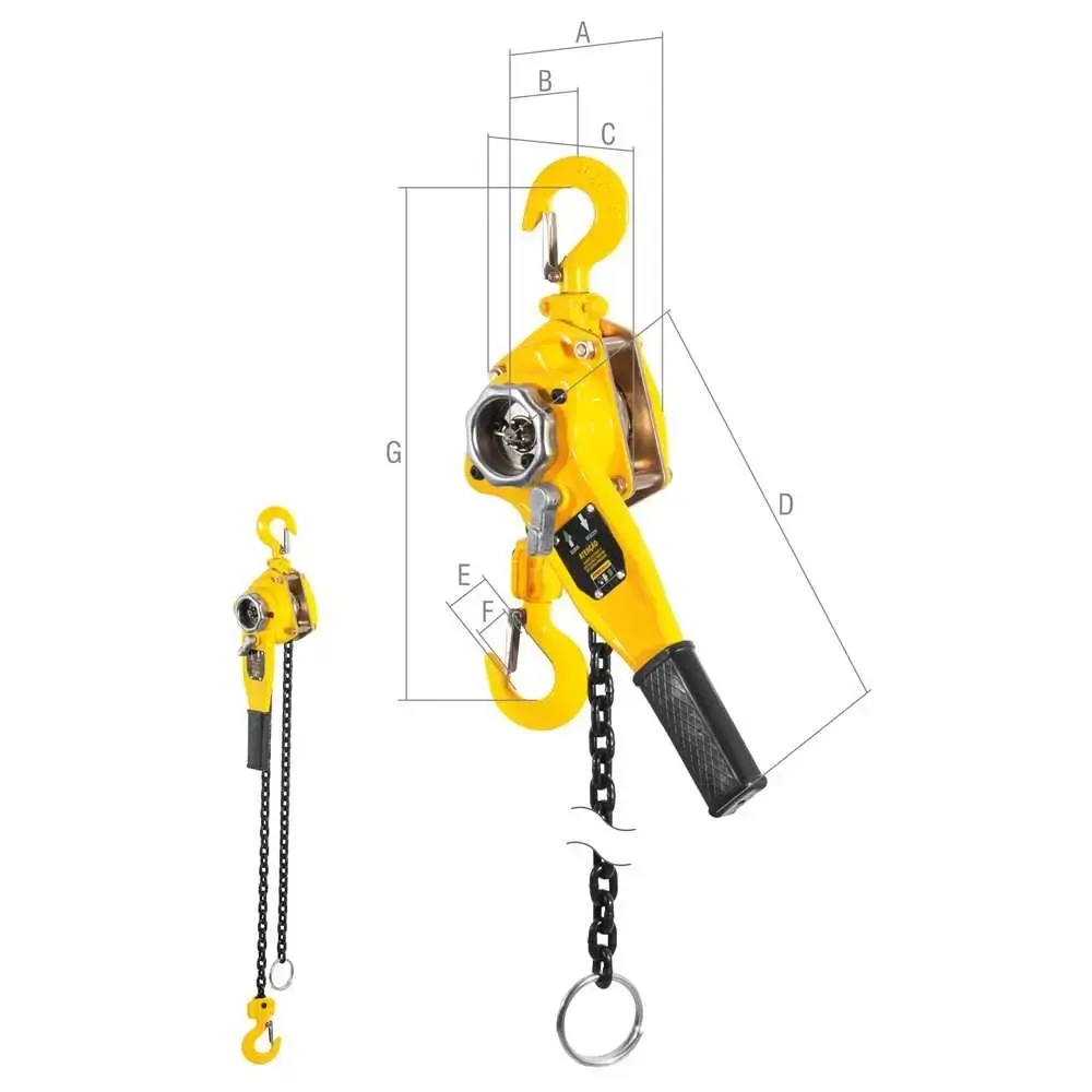 Talha manual com alavanca capacidade 1.5 TON elevação 3 metros TA315 Vonder — fotografia 4
