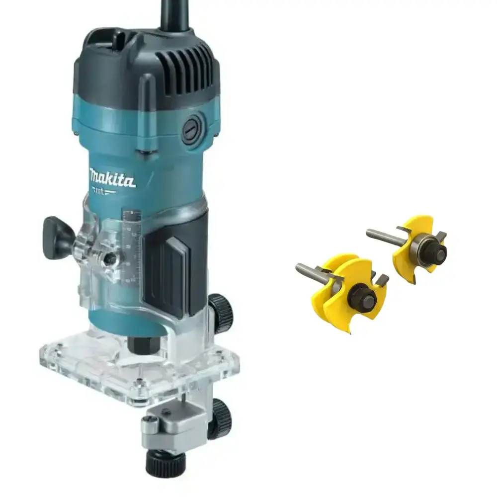Tupia para laminado 6MM 530W makita MT com fresa macho e fêmea 6MM evald 110 V