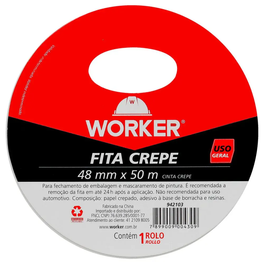 Fita crepe resistente 48MMX50M uso geral Worker — fotografia 5
