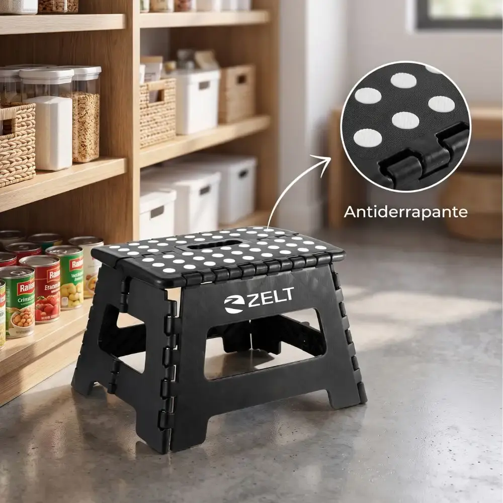 Banqueta Plástica Multiuso Portátil Dobrável 35 x 29 x 22 cm até 150 kg ZELT — fotografia 6