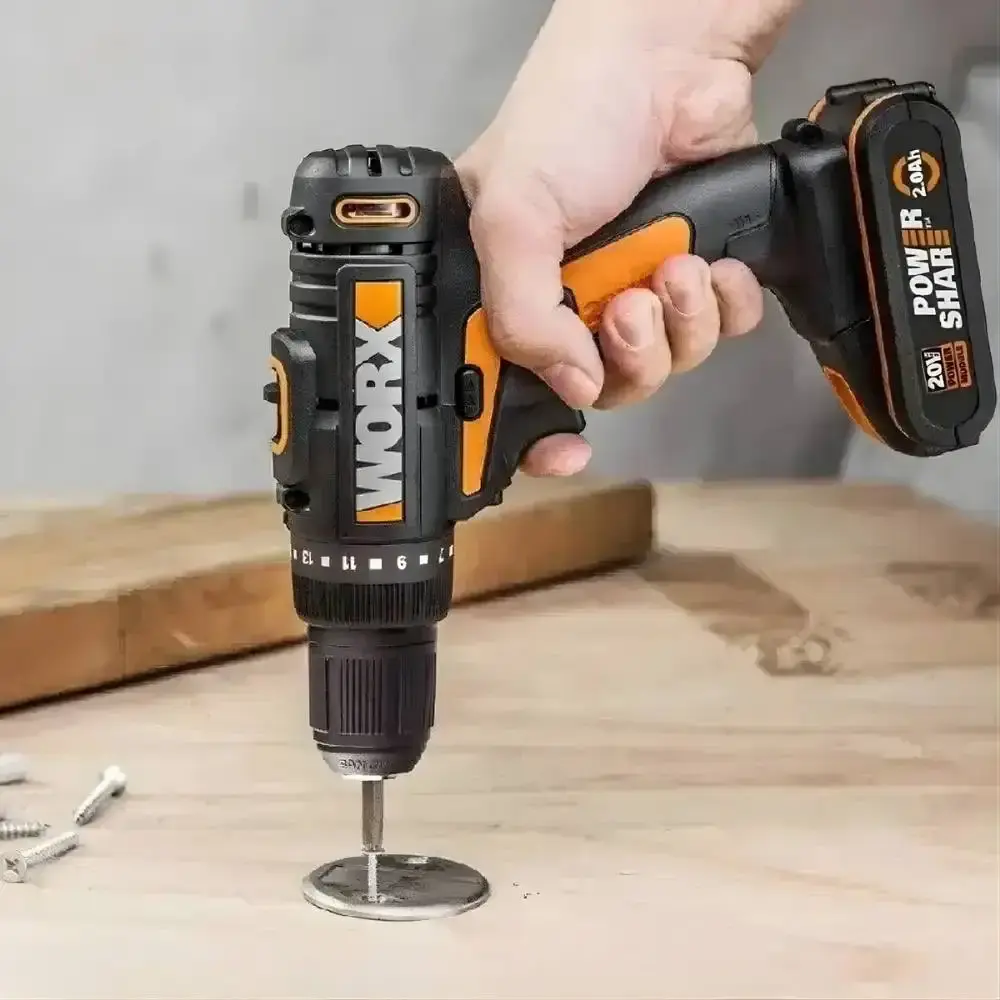 Serra circular 85MM parafusadeira e furadeira 20V com bateria 2,0AH e carregador bivolt Worx — fotografia 6