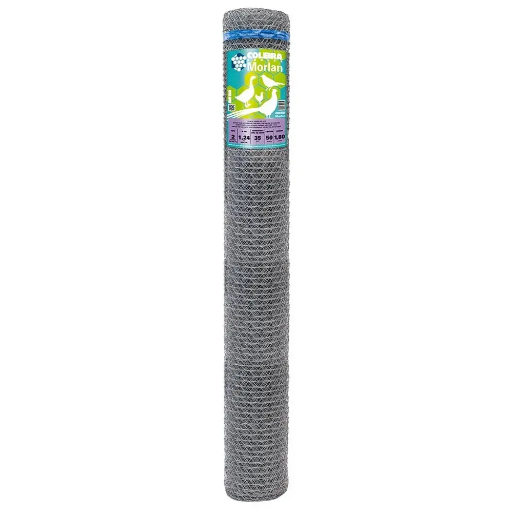 Tela galinheiro galvanizada T2 fio 18 (1,24MM) 1,80X50M - Morlan — fotografia de referência