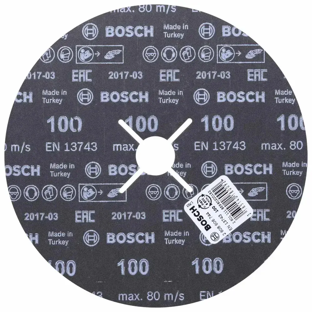 Disco de lixa em fibra 7 180MM G100 azul best for metal Bosch — fotografia 5
