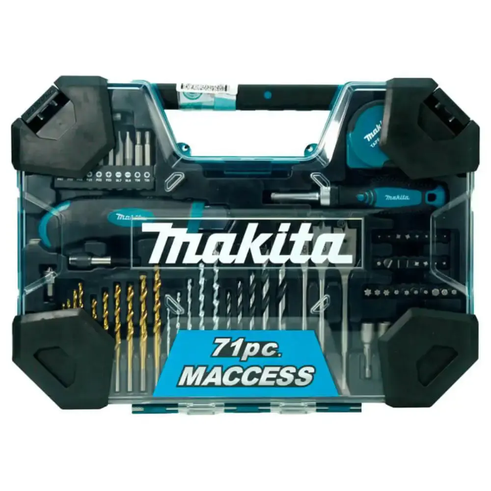 Kit de acessórios maccess com 71 peças E-22589 Makita