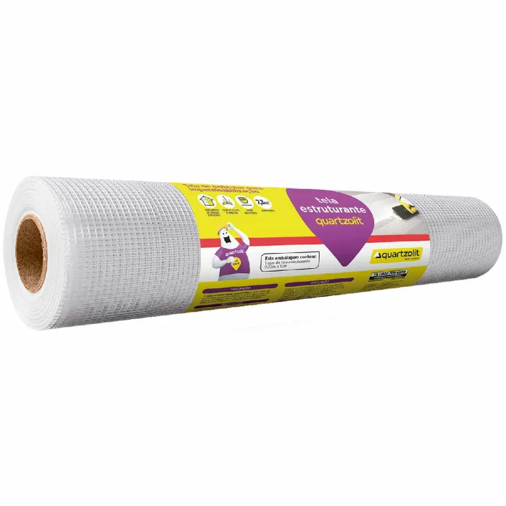 Tela estruturante rolo 73CMX10M branco Quartzolit — fotografia de referência