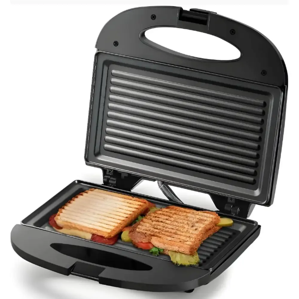 Sanduicheira e minigrill com chapa antiaderente dupla ondulada 750W Multilaser 110 V — fotografia 2