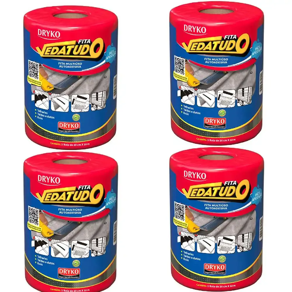 Fita Asfáltica Vedatudo 20 cm X 10 m 4 Unidades DRYKO