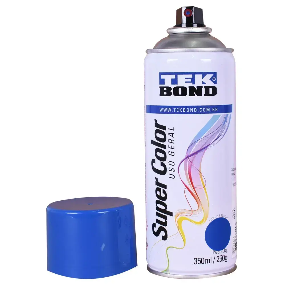 Tinta spray uso geral azul 350ML Tekbond — fotografia 6