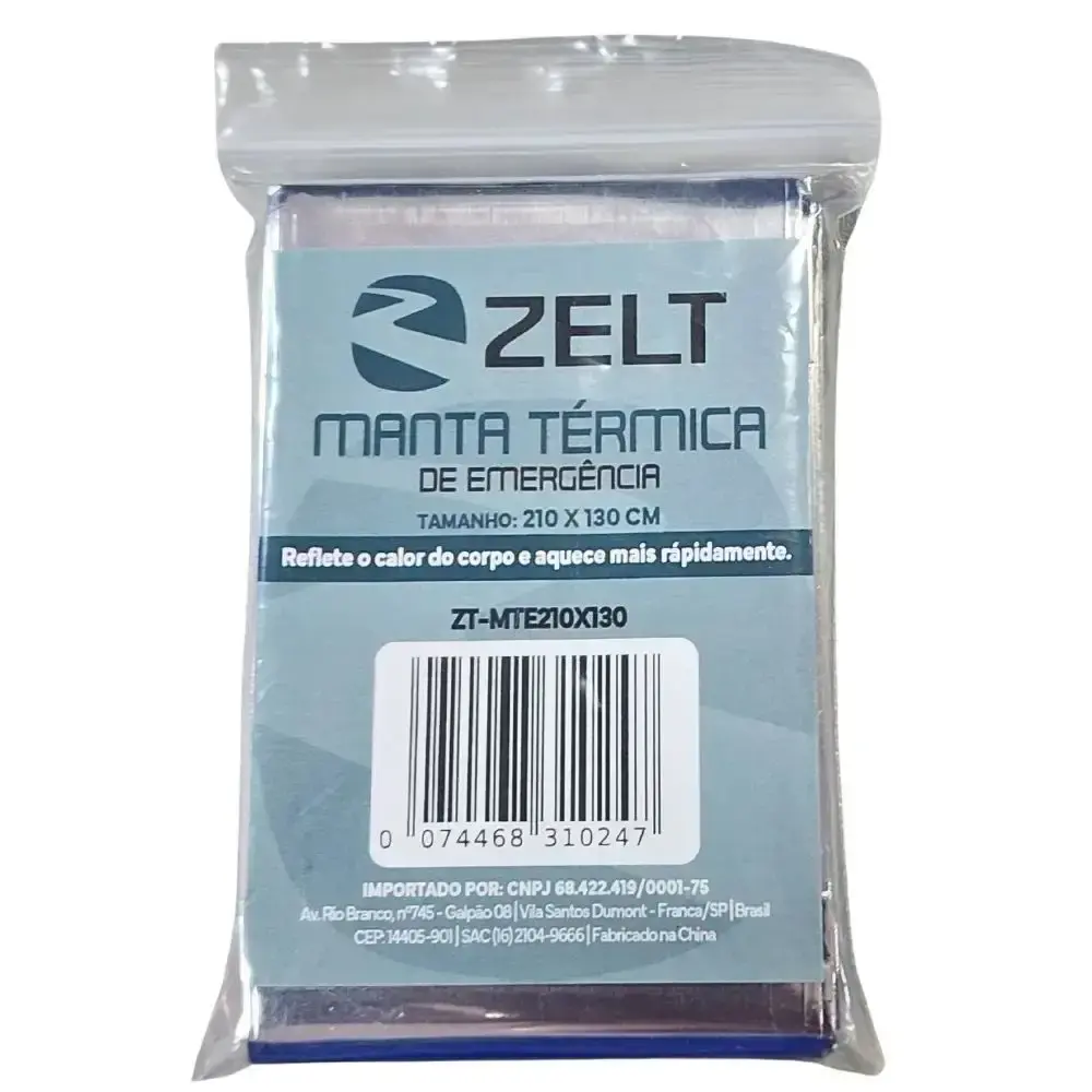 Manta Térmica Aluminizada 210 × 130 cm para Resgate e Camping 5 Unidades — ZELT — fotografia 3