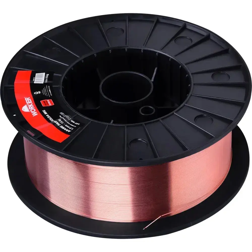 Arame de solda mig carretel plástico 1MM 15KG Worker — fotografia 3