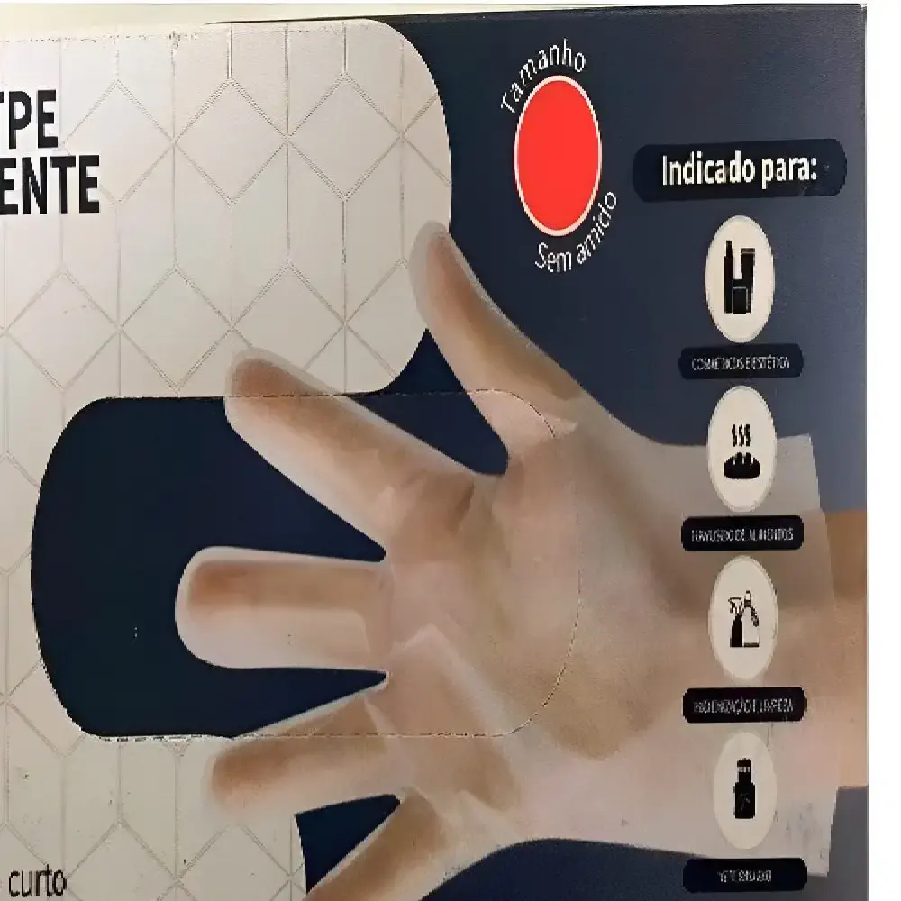 Luva procedimento descartável transparente g com 100 unidades Imbat — fotografia 4