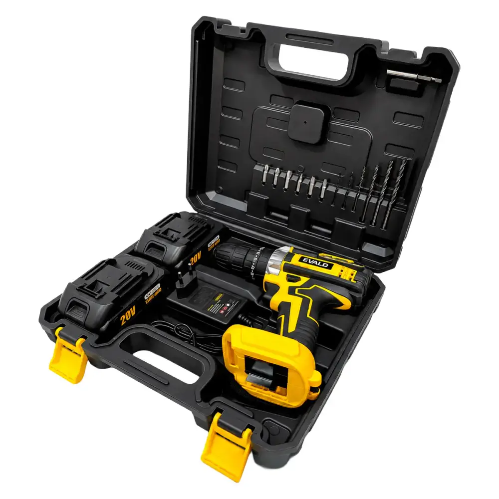 Parafusadeira furadeira de impacto 20V PFE-20EVS com maleta 2 baterias e kit Evald Bivolt — fotografia 2