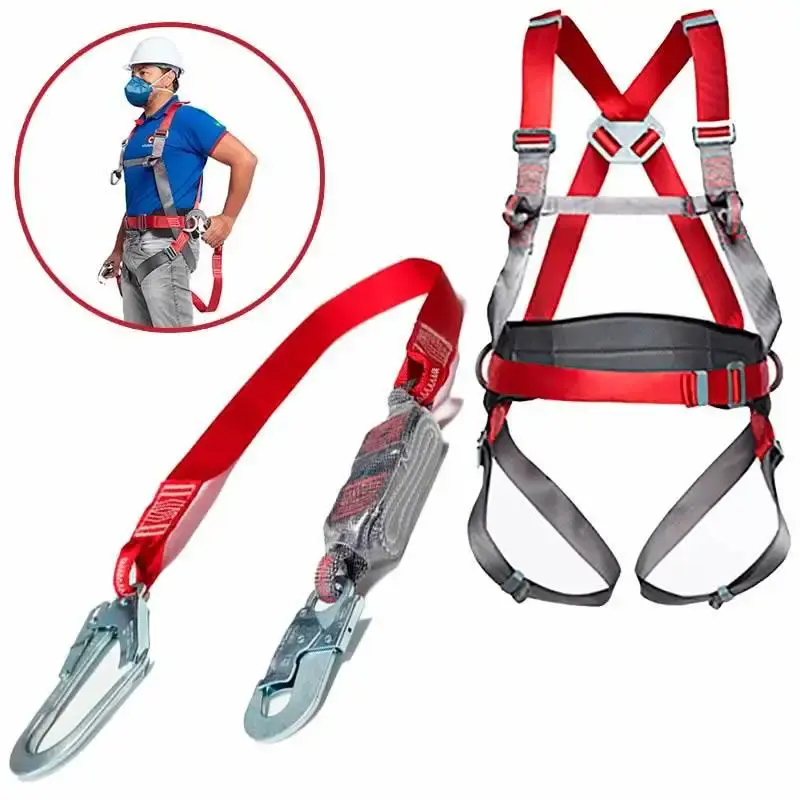 Cinto de segurança paraquedista 4 pontos CP 1201 com talabarte em fita absorvedora CP 2201 camper — fotografia de referência