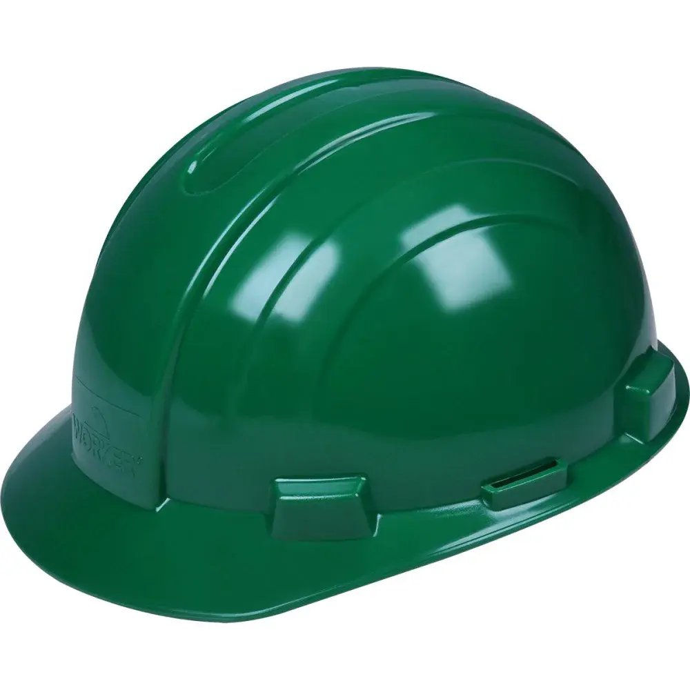 Capacete de proteção industrial verde modelo max Worker — fotografia 2