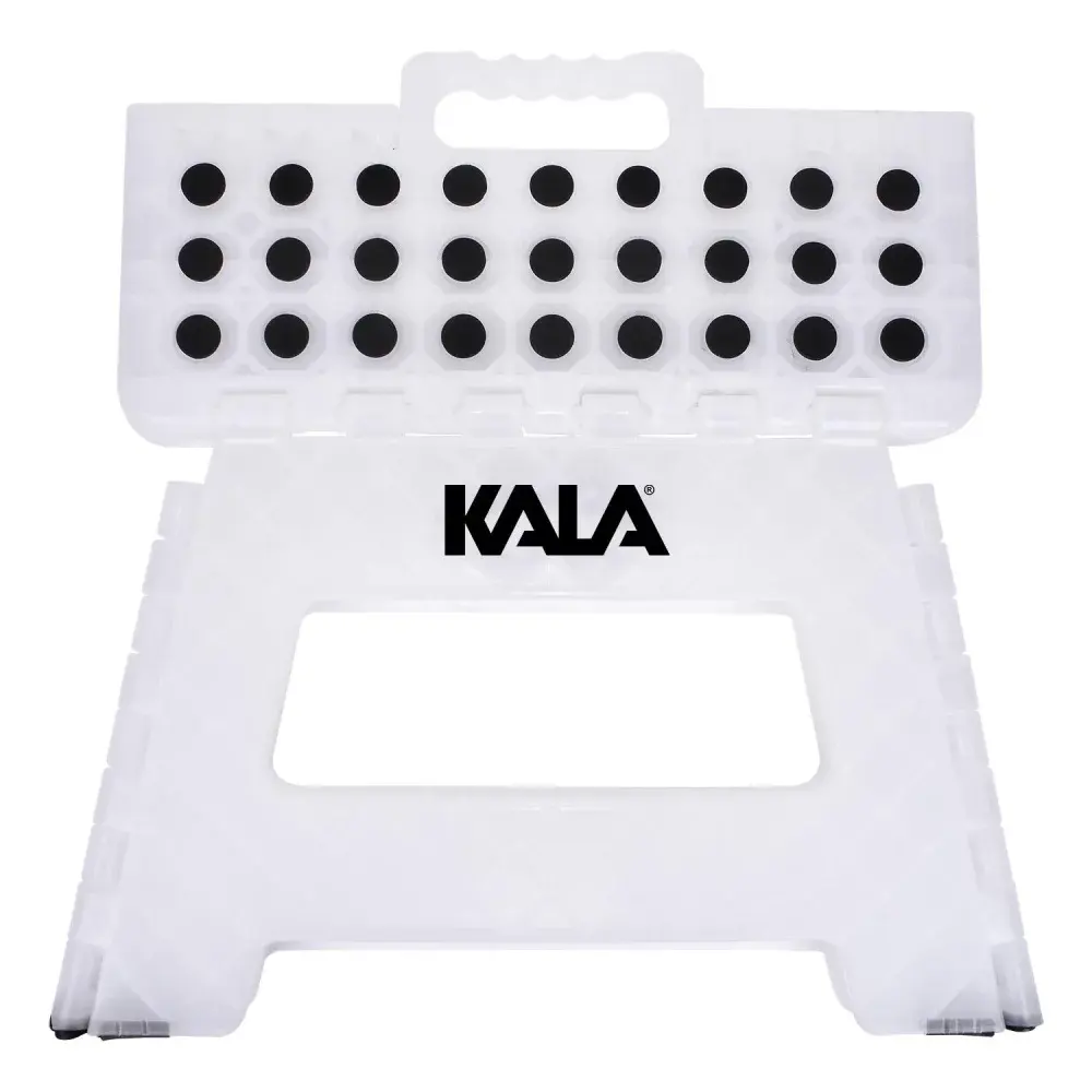 Banqueta plástica dobrável branca pp 150KG Kala — fotografia 3