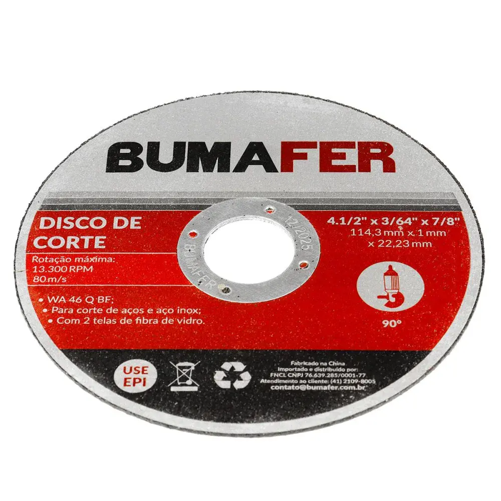 Disco de corte inox wa 46 q bf 4.1/2 x 1MM Bumafer — fotografia 3