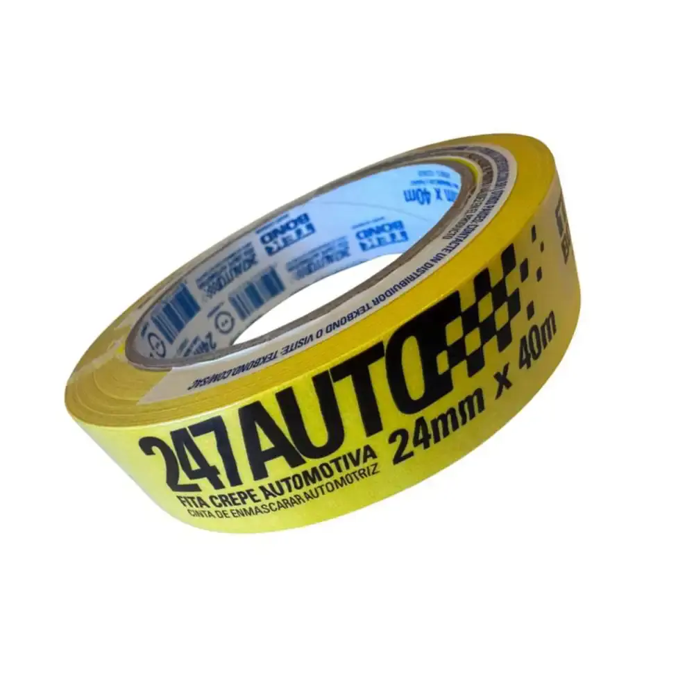 Fita Crepe 24 MM x 40 Metros Automotiva Amarela TEKBOND TEK Bond — fotografia 4