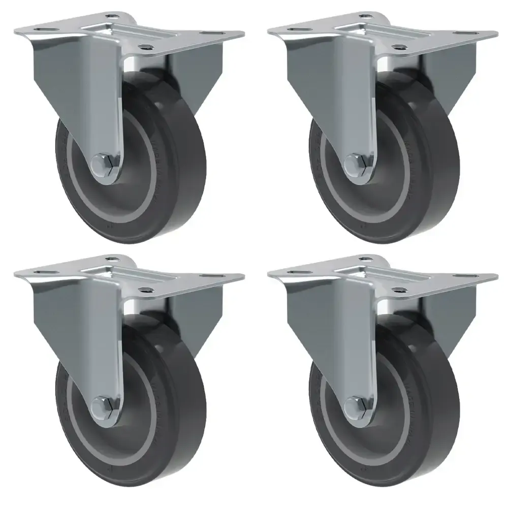 Rodizio Fixo 4 POL Com Espiga até 65kg 4 Unidades FLE 412 BP-SM SCHIOPPA