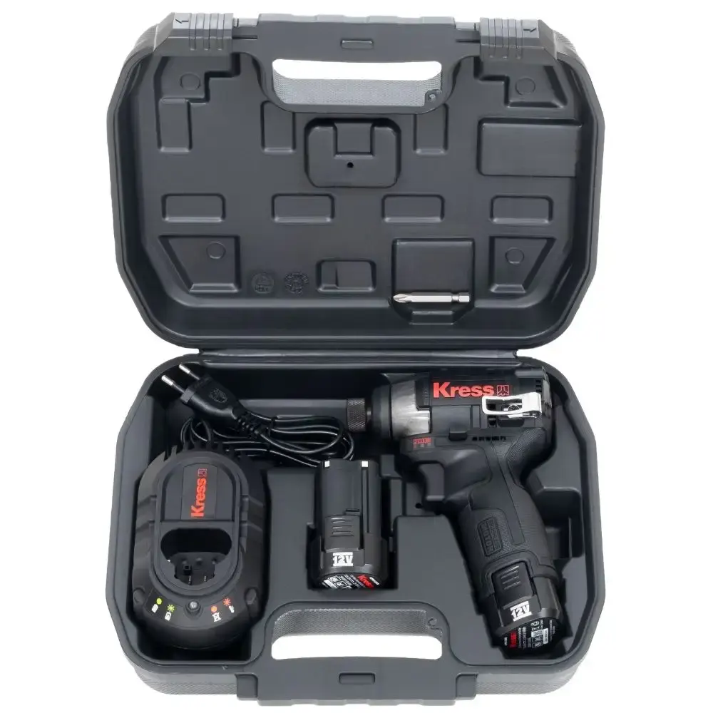Chave de impacto brushless 1/4POL 12V 160NM 2 baterias carregador e maleta KH203 Kress — fotografia 4