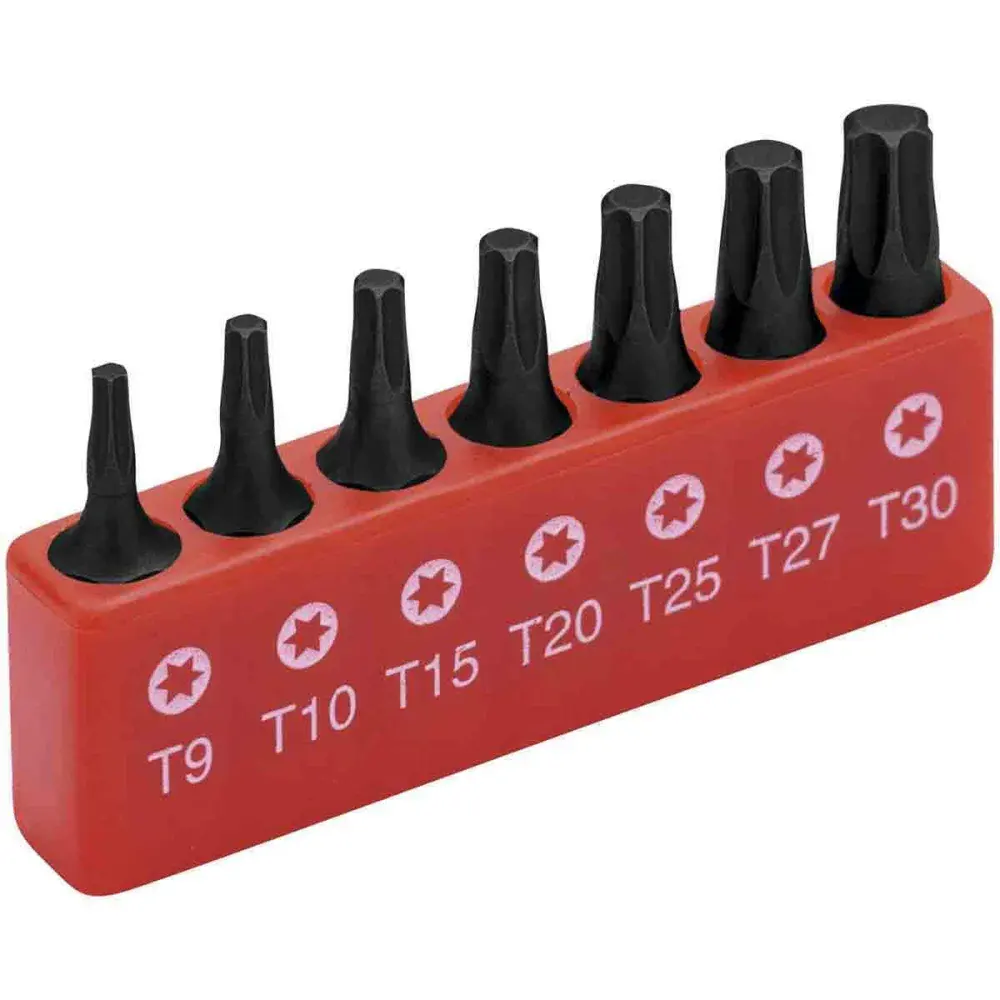 Jogo de bits para parafusadeira ponta torx 7 pçs Worker — fotografia de referência